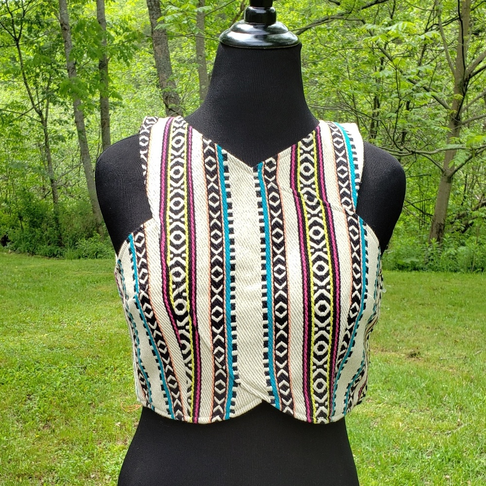 Aztec Print Crop Top Divided H&M Size 12 NWT